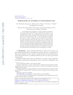 Propagation of outliers in multivariate data