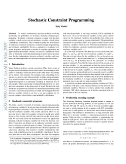 Stochastic Constraint Programming