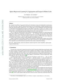 Sparse Regression Learning by Aggregation and Langevin Monte-Carlo