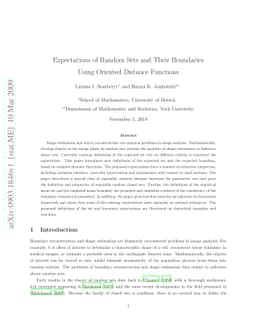 Expectations of Random Sets and Their Boundaries Using Oriented Distance
  Functions
