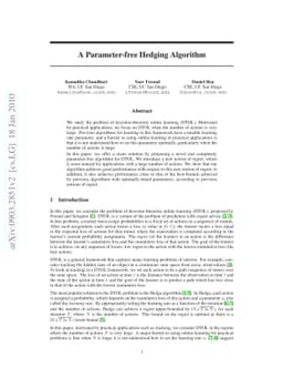 A parameter-free hedging algorithm