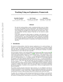 Tracking using explanation-based modeling
