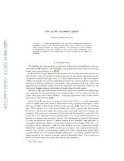 On $p$-adic Classification