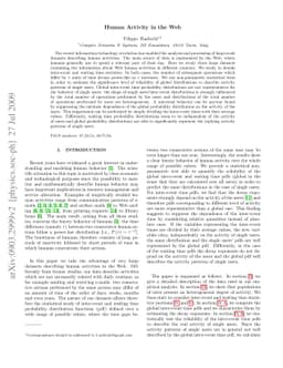 Human Activity in the Web