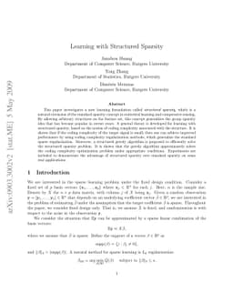 Learning with Structured Sparsity