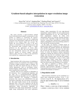 Gradient-based adaptive interpolation in super-resolution image
  restoration