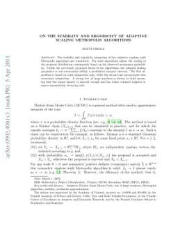 On the stability and ergodicity of adaptive scaling Metropolis
  algorithms