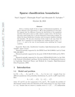 Sparse classification boundaries