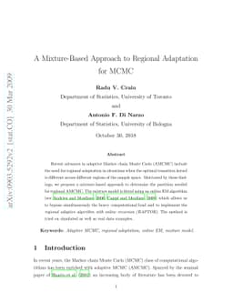 A Mixture-Based Approach to Regional Adaptation for MCMC