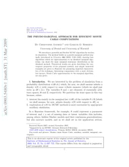 The pseudo-marginal approach for efficient Monte Carlo computations