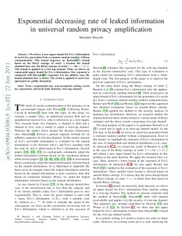 Exponential decreasing rate of leaked information in universal random
  privacy amplification