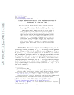 Matrix representations and independencies in directed acyclic graphs