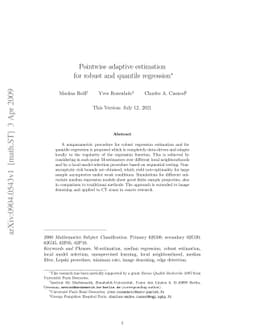 Pointwise adaptive estimation for robust and quantile regression