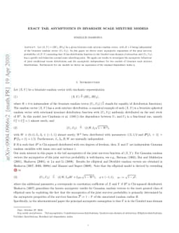 Exact Asymptotics of Bivariate Scale Mixture Distributions