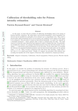 Calibration of thresholding rules for Poisson intensity estimation