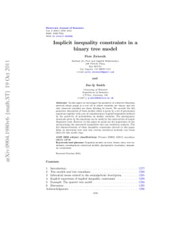 Implicit inequality constraints in a binary tree model