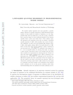 L1-Penalized Quantile Regression in High-Dimensional Sparse Models