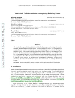 Structured Variable Selection with Sparsity-Inducing Norms