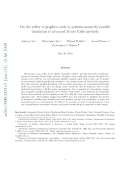 On the utility of graphics cards to perform massively parallel
  simulation of advanced Monte Carlo methods