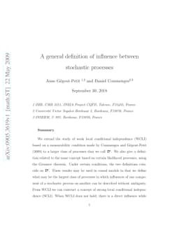 A general definition of influence between stochastic processes