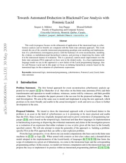 Towards Automated Deduction in Blackmail Case Analysis with Forensic
  Lucid
