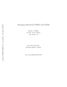 Managing Distributed MARF with SNMP