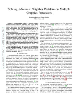 Solving $k$-Nearest Neighbor Problem on Multiple Graphics Processors