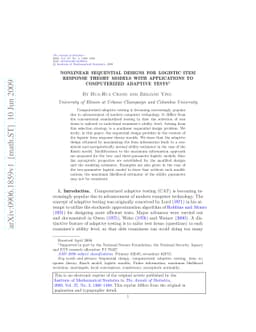 Nonlinear sequential designs for logistic item response theory models
  with applications to computerized adaptive tests