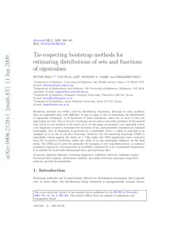 Tie-respecting bootstrap methods for estimating distributions of sets
  and functions of eigenvalues