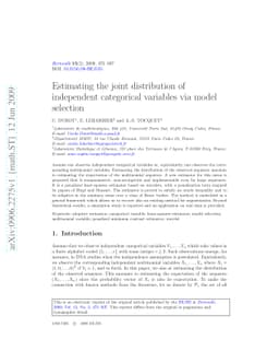 Estimating the joint distribution of independent categorical variables
  via model selection