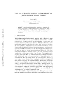 The use of dynamic distance potential fields for pedestrian flow around
  corners