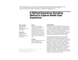 A Refined Experience Sampling Method to Capture Mobile User Experience