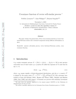 Covariance function of vector self-similar process