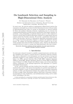 On landmark selection and sampling in high-dimensional data analysis