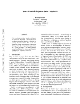 Non-Parametric Bayesian Areal Linguistics