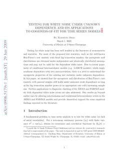 Testing for white noise under unknown dependence and its applications to
  goodness-of-fit for time series models