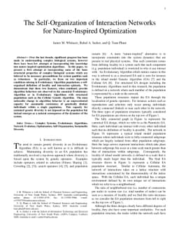 The Self-Organization of Interaction Networks for Nature-Inspired
  Optimization