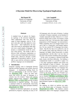A Bayesian Model for Discovering Typological Implications