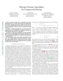 Message Passing Algorithms for Compressed Sensing