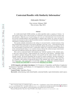 Contextual Bandits with Similarity Information