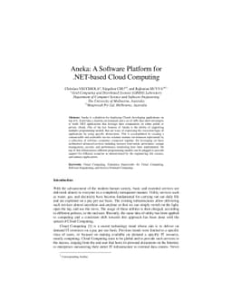 Aneka: A Software Platform for .NET-based Cloud Computing