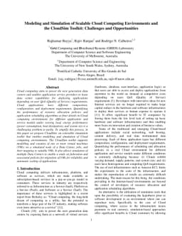 Modeling and Simulation of Scalable Cloud Computing Environments and the
  CloudSim Toolkit: Challenges and Opportunities