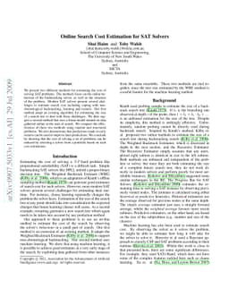 Online Search Cost Estimation for SAT Solvers
