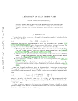 A Discussion on Mean Excess Plots