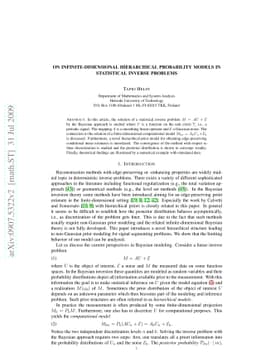 On infinite-dimensional hierarchical probability models in statistical
  inverse problems