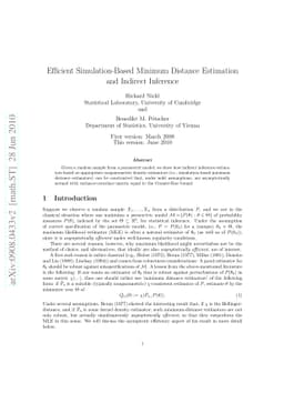 Efficient Simulation-Based Minimum Distance Estimation and Indirect
  Inference