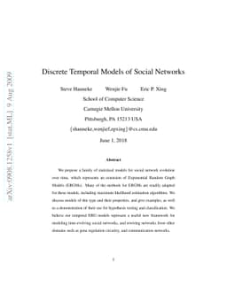 Discrete Temporal Models of Social Networks