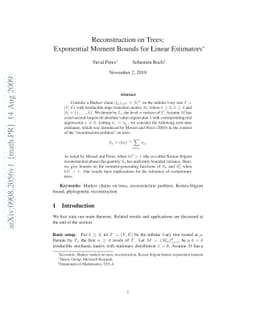 Reconstruction on Trees: Exponential Moment Bounds for Linear Estimators