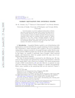 Markov equivalence for ancestral graphs