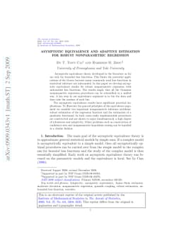 Asymptotic equivalence and adaptive estimation for robust nonparametric
  regression